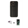 MARSİLYAN™- iPhone 13 Pro Max Kılıf Akış Doku - Şeffaf 360 Full Body Arka Koruyucu + Pers Alüminyum Kamera Lens - GI