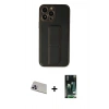 MARSİLYAN™- iPhone 13 Pro Max Kılıf Akış Doku - Şeffaf 360 Full Body Arka Koruyucu + Rainbow Kamera Lens Koruma Cam - MR