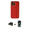 MARSİLYAN™- iPhone 13 Pro Max Kılıf Akış Doku - Şeffaf 360 Full Body Arka Koruyucu + Raze Metal Kamera Lens - GD