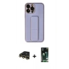 MARSİLYAN™- iPhone 13 Pro Max Kılıf Akış Doku - Şeffaf 360 Full Body Arka Koruyucu + Raze Metal Kamera Lens - GD