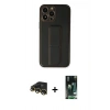 MARSİLYAN™- iPhone 13 Pro Max Kılıf Akış Doku - Şeffaf 360 Full Body Arka Koruyucu + Raze Metal Kamera Lens - GD
