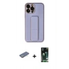 MARSİLYAN™- iPhone 13 Pro Max Kılıf Akış Doku - Şeffaf 360 Full Body Arka Koruyucu + Renkli Kamera Lens Koruma Cam - YL