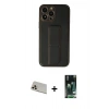 MARSİLYAN™- iPhone 13 Pro Max Kılıf Akış Doku - Şeffaf 360 Full Body Arka Koruyucu + Rainbow Kamera Lens Koruma Cam - REGD