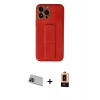 MARSİLYAN™- iPhone 13 Pro Max Kılıf Akış Doku - Şeffaf Maxco Cam Ekran Koruyucu + Rainbow Kamera Lens Koruma Cam - MI