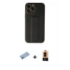 MARSİLYAN™- iPhone 13 Pro Max Kılıf Akış Doku - Şeffaf Maxco Cam Ekran Koruyucu + Shine Kamera Lens Koruma Cam - MI