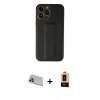 MARSİLYAN™- iPhone 13 Pro Max Kılıf Akış Doku - Şeffaf Maxco Cam Ekran Koruyucu + Mor Rainbow Kamera Lens Koruma Cam