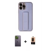 MARSİLYAN™- iPhone 13 Pro Max Kılıf Akış Doku - Şeffaf Maxco Cam Ekran Koruyucu + Neon Fosforlu Kamera Lens - YL