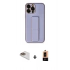 MARSİLYAN™- iPhone 13 Pro Max Kılıf Akış Doku - Şeffaf Maxco Cam Ekran Koruyucu + Pers Alüminyum Kamera Lens - GD