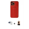 MARSİLYAN™- iPhone 13 Pro Max Kılıf Akış Doku - Şeffaf Maxco Cam Ekran Koruyucu + Pers Alüminyum Kamera Lens - LT