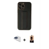 MARSİLYAN™- iPhone 13 Pro Max Kılıf Akış Doku - Şeffaf Maxco Cam Ekran Koruyucu + Pers Alüminyum Kamera Lens - LT
