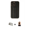 MARSİLYAN™- iPhone 13 Pro Max Kılıf Akış Doku - Şeffaf Maxco Cam Ekran Koruyucu + Rainbow Kamera Lens Koruma Cam - REGD