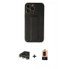 MARSİLYAN™- iPhone 13 Pro Max Kılıf Akış Doku - Şeffaf Maxco Cam Ekran Koruyucu + Raze Metal Kamera Lens - GD
