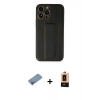 MARSİLYAN™- iPhone 13 Pro Max Kılıf Akış Doku - Şeffaf Maxco Cam Ekran Koruyucu + Shine Kamera Lens Koruma Cam - PE