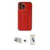 MARSİLYAN™- iPhone 13 Pro Max Kılıf Akış Doku - Şeffaf Pasifik Cam Ekran Koruyucu + Rainbow Kamera Lens Koruma Cam - BZ