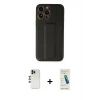 MARSİLYAN™- iPhone 13 Pro Max Kılıf Akış Doku - Şeffaf Pasifik Cam Ekran Koruyucu + Shine Kamera Lens - GD