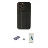 MARSİLYAN™- iPhone 13 Pro Max Kılıf Akış Doku - Şeffaf Pasifik Cam Ekran Koruyucu + Pembe Renkli Kamera Lens Koruma Cam