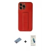 MARSİLYAN™- iPhone 13 Pro Max Kılıf Akış Doku - Şeffaf Pasifik Cam Ekran Koruyucu + Shine Kamera Lens Koruma Cam - PE