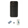 MARSİLYAN™- iPhone 13 Pro Max Kılıf Akış Doku - Şeffaf Pasifik Cam Ekran Koruyucu + Shine Kamera Lens Koruma Cam - PE