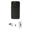 MARSİLYAN™- iPhone 13 Pro Max Kılıf Akış Doku - Şeffaf Pasifik Cam Ekran Koruyucu + Pers Alüminyum Kamera Lens - KI