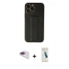 MARSİLYAN™- iPhone 13 Pro Max Kılıf Akış Doku - Şeffaf Pasifik Cam Ekran Koruyucu + Pers Alüminyum Kamera Lens - GI