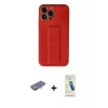 MARSİLYAN™- iPhone 13 Pro Max Kılıf Akış Doku - Şeffaf Pasifik Cam Ekran Koruyucu + Renkli Kamera Lens Koruma Cam - TU