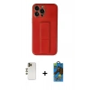 MARSİLYAN™- iPhone 13 Pro Max Kılıf Akış Doku - Siyah 18D Cam Ekran Koruyucu + Shine Kamera Lens - GD