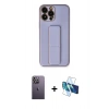 MARSİLYAN™- iPhone 13 Pro Max Kılıf Akış Doku - Siyah 3D Antistatik Cam Ekran Koruyucu + Neon Fosforlu Kamera Lens - BZ
