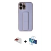 MARSİLYAN™- iPhone 13 Pro Max Kılıf Akış Doku - Siyah 3D Antistatik Cam Ekran Koruyucu + Pers Alüminyum Kamera Lens - KI