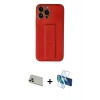 MARSİLYAN™- iPhone 13 Pro Max Kılıf Akış Doku - Siyah 3D Antistatik Cam Ekran Koruyucu + Rainbow Kamera Lens Koruma Cam - REGD