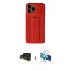 MARSİLYAN™- iPhone 13 Pro Max Kılıf Akış Doku - Siyah 3D Antistatik Cam Ekran Koruyucu + Raze Metal Kamera Lens - GD