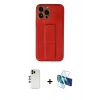 MARSİLYAN™- iPhone 13 Pro Max Kılıf Akış Doku - Siyah 3D Antistatik Cam Ekran Koruyucu + Shine Kamera Lens - GD