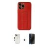 MARSİLYAN™- iPhone 13 Pro Max Kılıf Akış Doku - Siyah 3D Antistatik Hayalet Cam Ekran Koruyucu + Shine Kamera Lens - GD