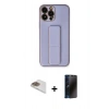 MARSİLYAN™- iPhone 13 Pro Max Kılıf Akış Doku - Siyah 3D Antistatik Hayalet Cam Ekran Koruyucu + Pers Alüminyum Kamera Lens - GD