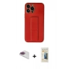 MARSİLYAN™- iPhone 13 Pro Max Kılıf Akış Doku - Siyah 6D Mat Seramik Hayalet Nano Ekran Koruyucu + Pers Alüminyum Kamera Lens - GI