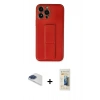 MARSİLYAN™- iPhone 13 Pro Max Kılıf Akış Doku - Siyah 6D Mat Seramik Hayalet Nano Ekran Koruyucu + Pers Alüminyum Kamera Lens - LT