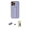 MARSİLYAN™- iPhone 13 Pro Max Kılıf Akış Doku - Siyah 6D Mat Seramik Hayalet Nano Ekran Koruyucu + Renkli Kamera Lens Koruma Cam - MI