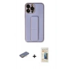 MARSİLYAN™- iPhone 13 Pro Max Kılıf Akış Doku - Siyah 6D Mat Seramik Hayalet Nano Ekran Koruyucu + Renkli Kamera Lens Koruma Cam - SI