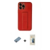MARSİLYAN™- iPhone 13 Pro Max Kılıf Akış Doku - Siyah 6D Mat Seramik Hayalet Nano Ekran Koruyucu + Shine Kamera Lens Koruma Cam - GI