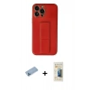 MARSİLYAN™- iPhone 13 Pro Max Kılıf Akış Doku - Siyah 6D Mat Seramik Hayalet Nano Ekran Koruyucu + Shine Kamera Lens Koruma Cam - MI
