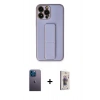 MARSİLYAN™- iPhone 13 Pro Max Kılıf Akış Doku - Siyah Bilvis 3D Cam Ekran Koruyucu + Neon Fosforlu Kamera Lens - MI
