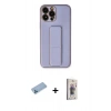 MARSİLYAN™- iPhone 13 Pro Max Kılıf Akış Doku - Siyah Bilvis 3D Cam Ekran Koruyucu + Mavi Shine Kamera Lens Koruma Cam