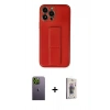 MARSİLYAN™- iPhone 13 Pro Max Kılıf Akış Doku - Siyah Bilvis 3D Cam Ekran Koruyucu + Neon Fosforlu Kamera Lens - YL