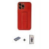 MARSİLYAN™- iPhone 13 Pro Max Kılıf Akış Doku - Siyah Bilvis 3D Cam Ekran Koruyucu + Renkli Kamera Lens Koruma Cam - SI