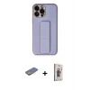 MARSİLYAN™- iPhone 13 Pro Max Kılıf Akış Doku - Siyah Bilvis 3D Cam Ekran Koruyucu + Renkli Kamera Lens Koruma Cam - SI