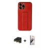 MARSİLYAN™- iPhone 13 Pro Max Kılıf Akış Doku - Siyah Bilvis 3D Mat Cam Ekran Koruyucu + Raze Metal Kamera Lens - GD