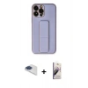 MARSİLYAN™- iPhone 13 Pro Max Kılıf Akış Doku - Siyah Bilvis 3D Mat Cam Ekran Koruyucu + Pers Alüminyum Kamera Lens - LT