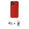 MARSİLYAN™- iPhone 13 Pro Max Kılıf Akış Doku - Siyah Bilvis 3D Mat Cam Ekran Koruyucu + Mor Rainbow Kamera Lens Koruma Cam