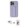 MARSİLYAN™- iPhone 13 Pro Max Kılıf Akış Doku - Siyah Bilvis 3D Mat Cam Ekran Koruyucu + Pers Alüminyum Kamera Lens - GD