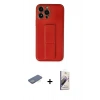MARSİLYAN™- iPhone 13 Pro Max Kılıf Akış Doku - Siyah Bilvis 3D Mat Cam Ekran Koruyucu + Renkli Kamera Lens Koruma Cam - YL