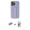 MARSİLYAN™- iPhone 13 Pro Max Kılıf Akış Doku - Siyah Bilvis 3D Mat Cam Ekran Koruyucu + Renkli Kamera Lens Koruma Cam - TU